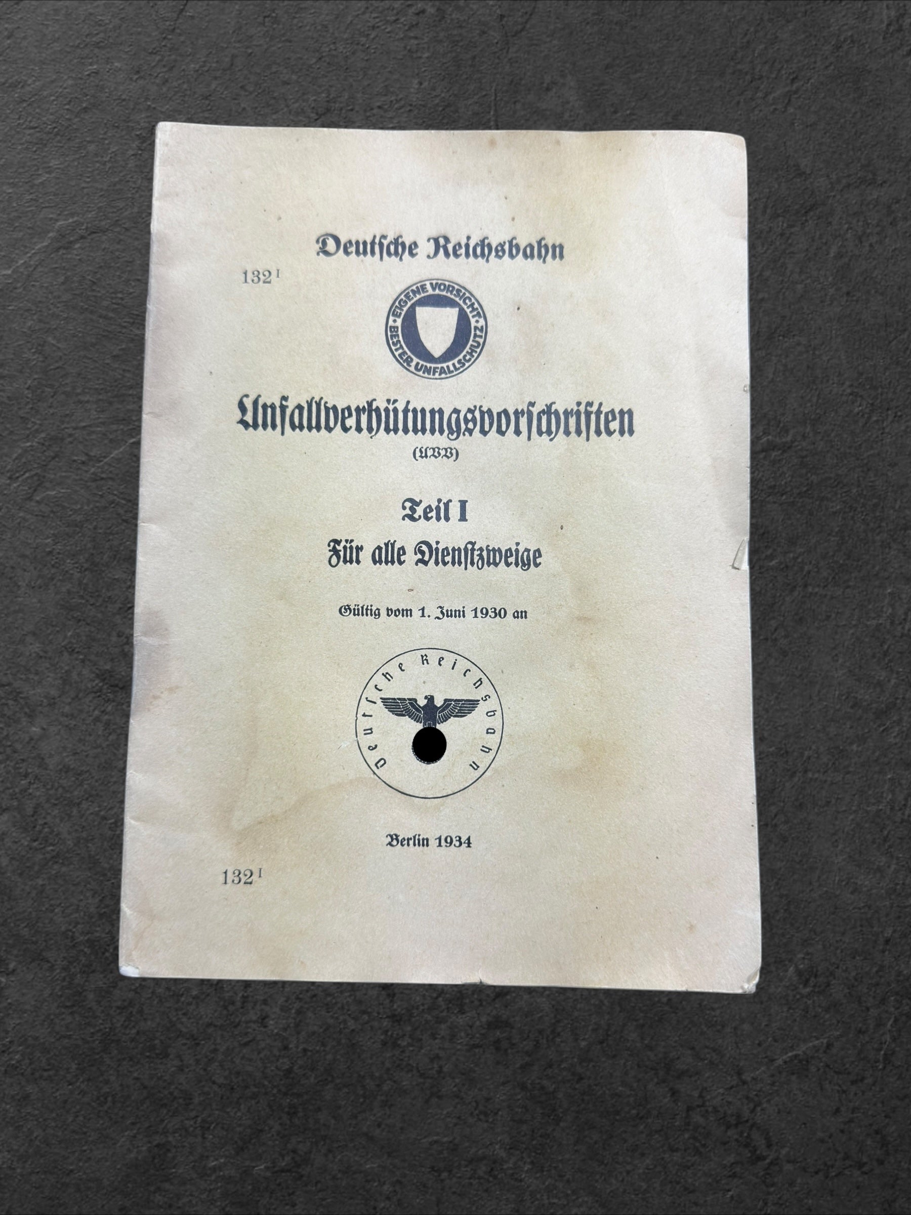 Deutsche Reichsbahn "Unfallverhütungsvorschriften"