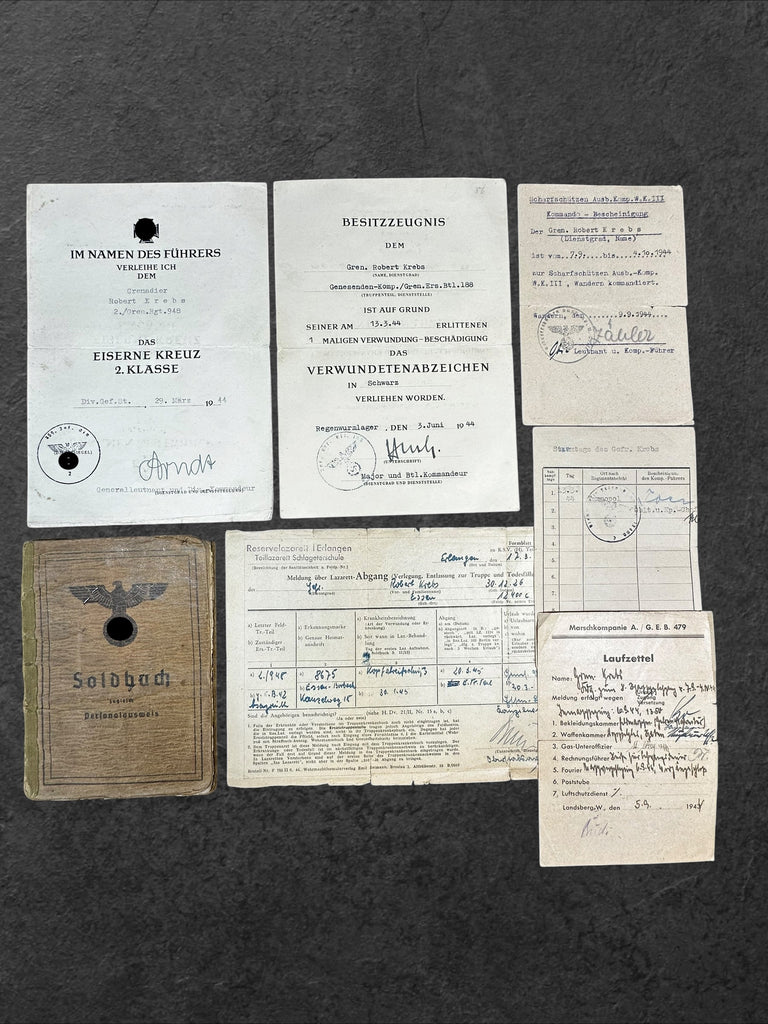 Papiernachlass des Grenadier Robert Krebs