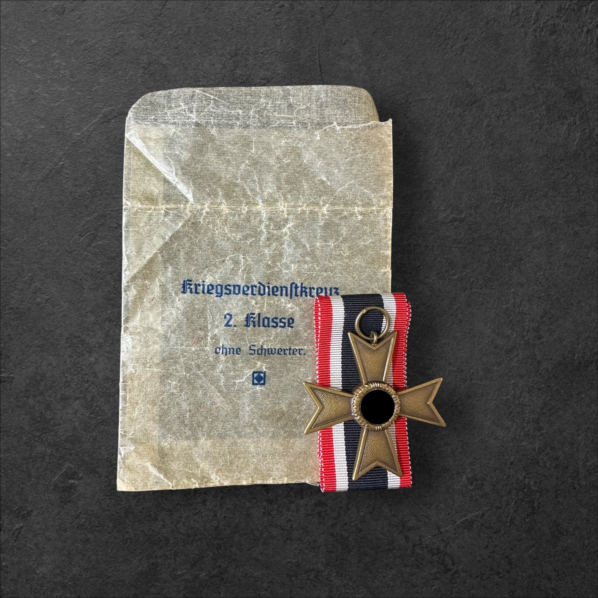 Kriegsverdienstkreuz 2.Klasse mit Schwertern mit Verleihungstüte