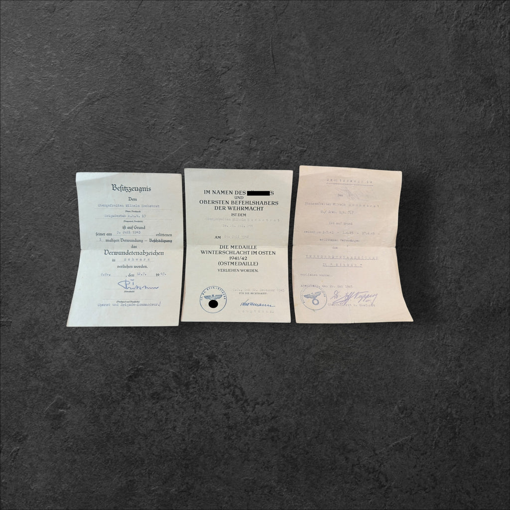 Urkundennachlass des Obergefreiten Wilhelm Hochstrat