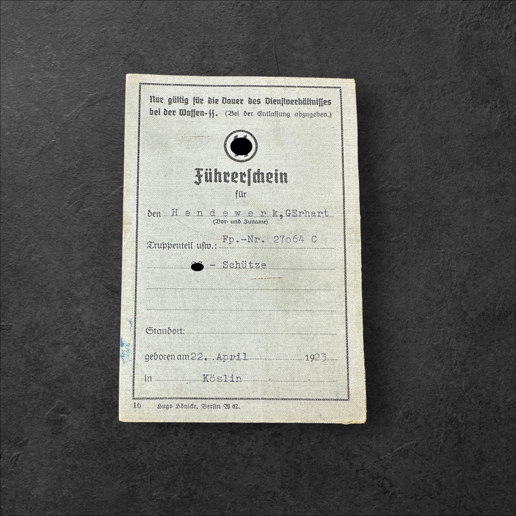 Führerschein der SS