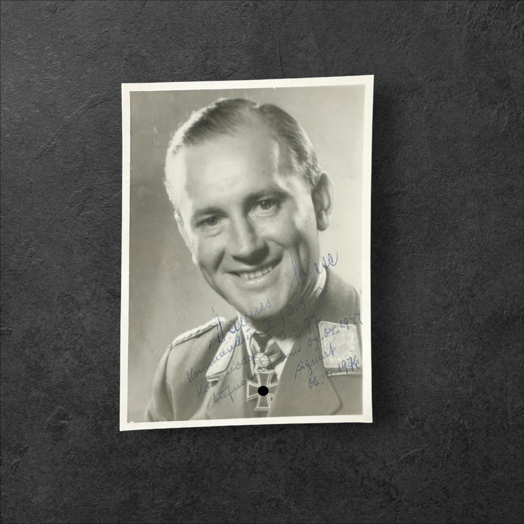 Autogram des Eichenlaubträger Johannes Wiese