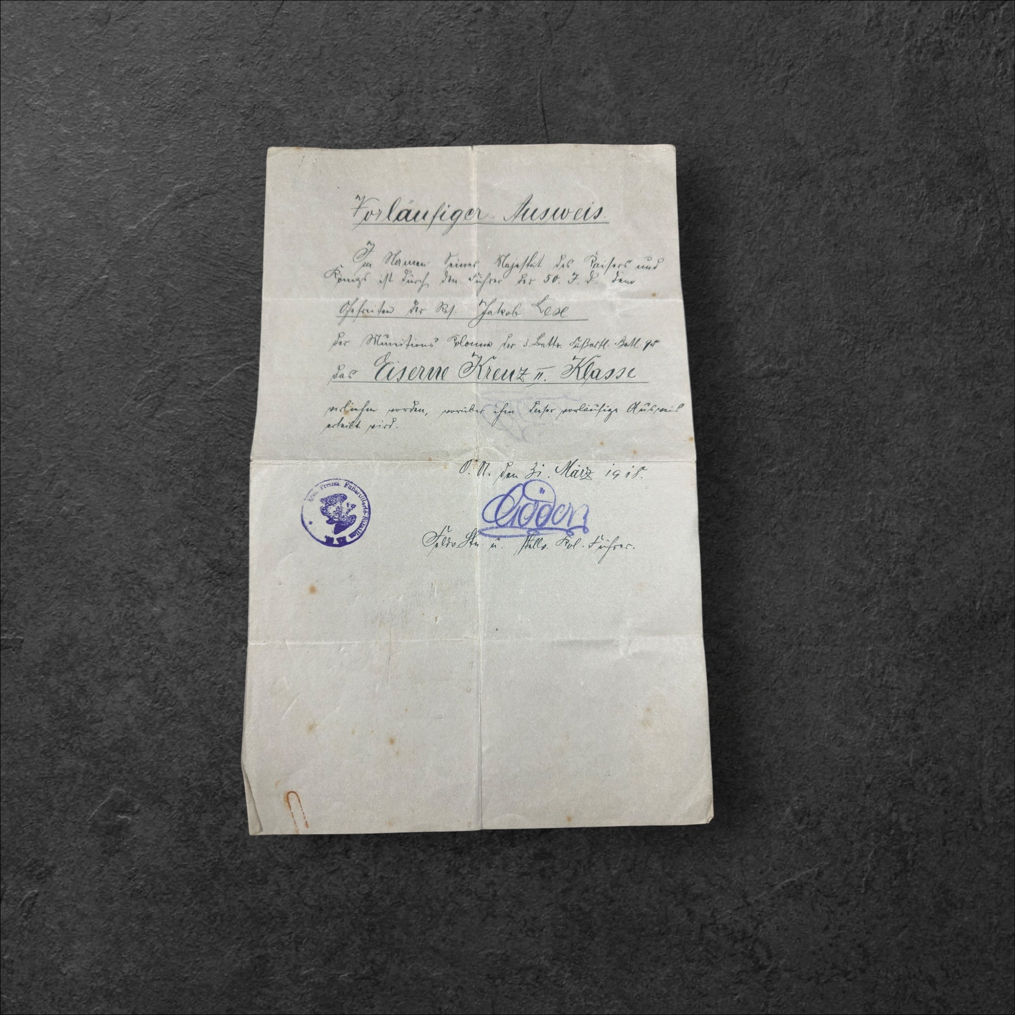 Kleiner Nachlass Eisernes Kreuz 2.Klasse 1914 und Frontkämpferehrenkreuz