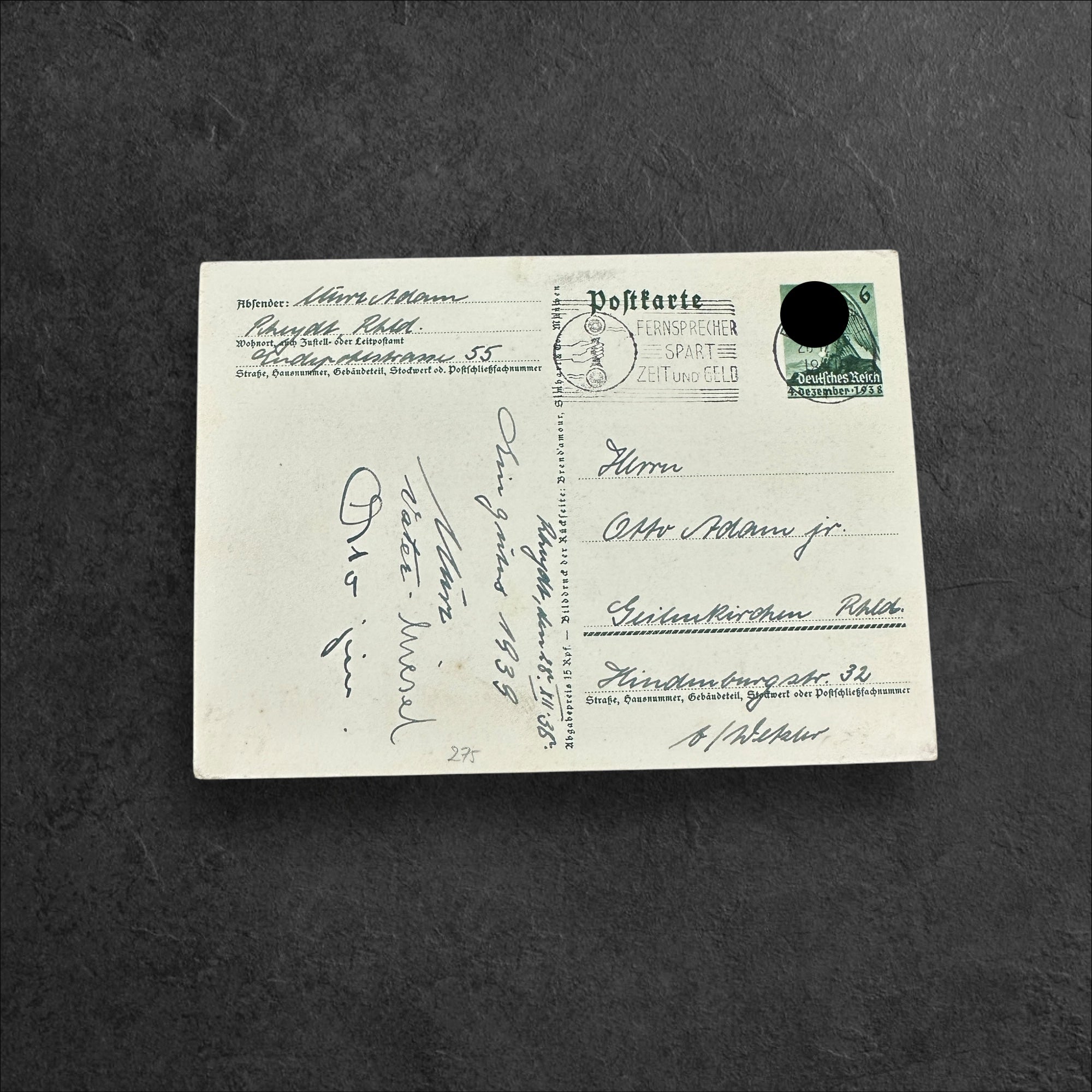 Postkarte "Wir danken unserem ..."
