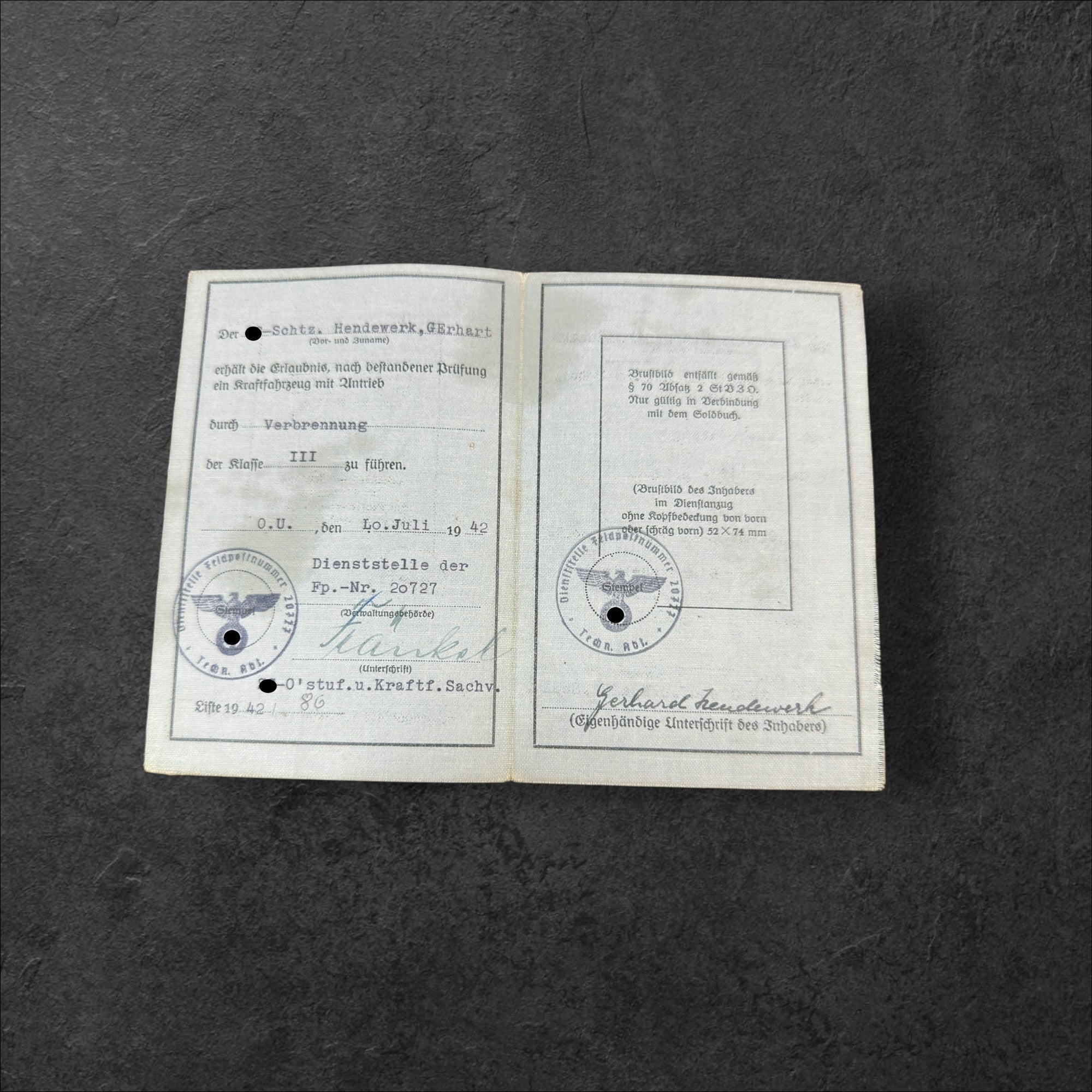 Führerschein der SS