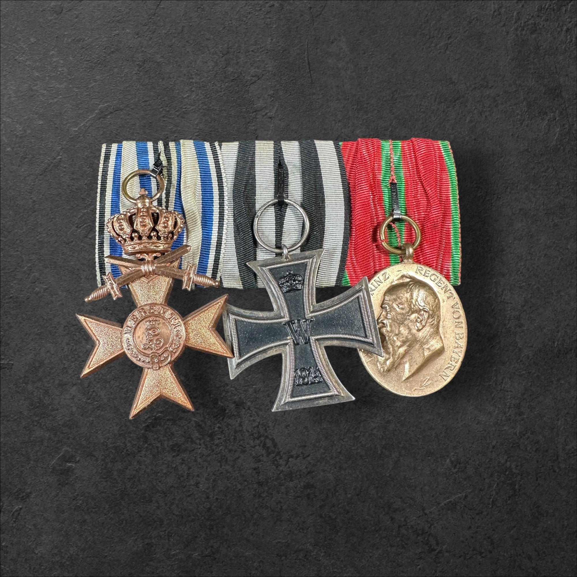 3er Ordensspange mit MVK, EK2 und Luitpoldmedaille