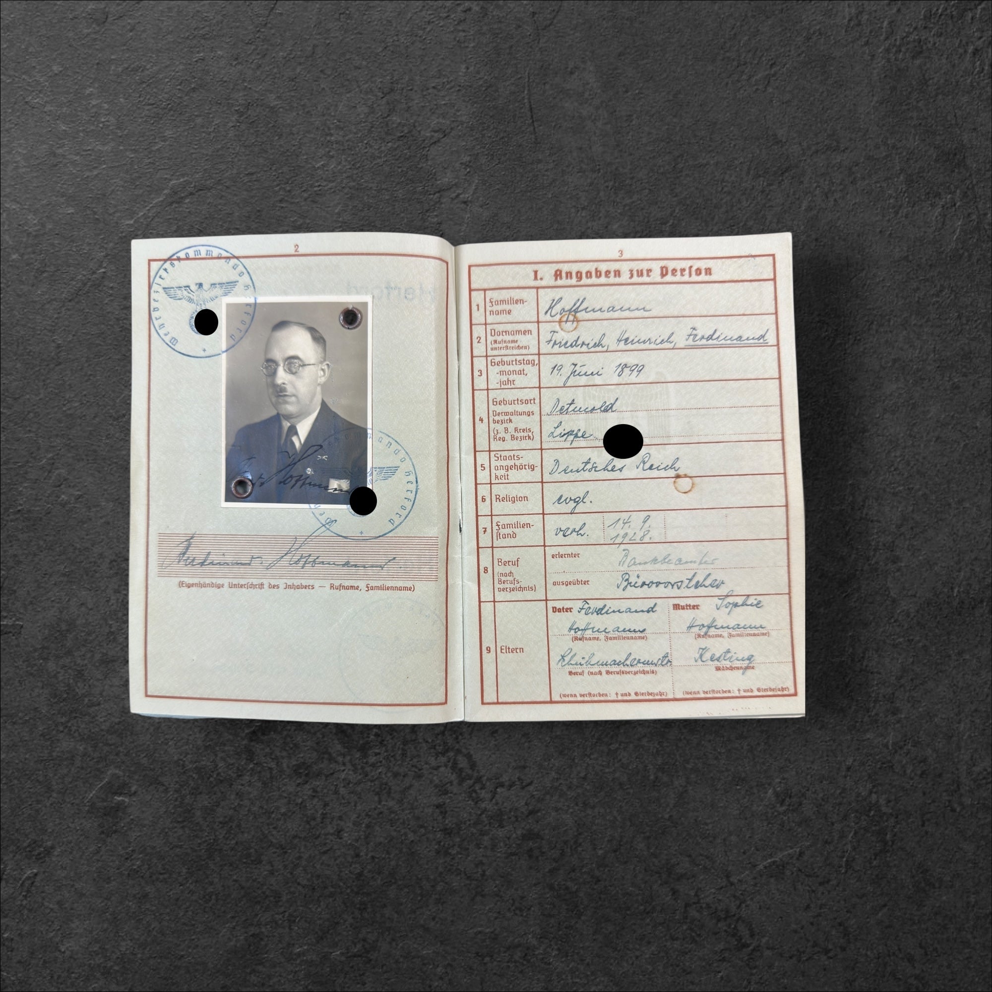 Nachlass des Unteroffizier Ferdinand Hoffmann